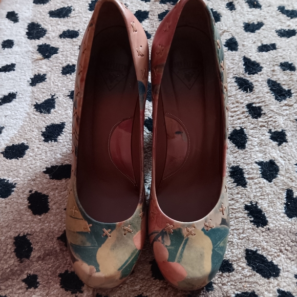 JOHN FLUEVOG Fortune Floral Leather Heeled Shoes 37 👞 - Picture 5 of 8